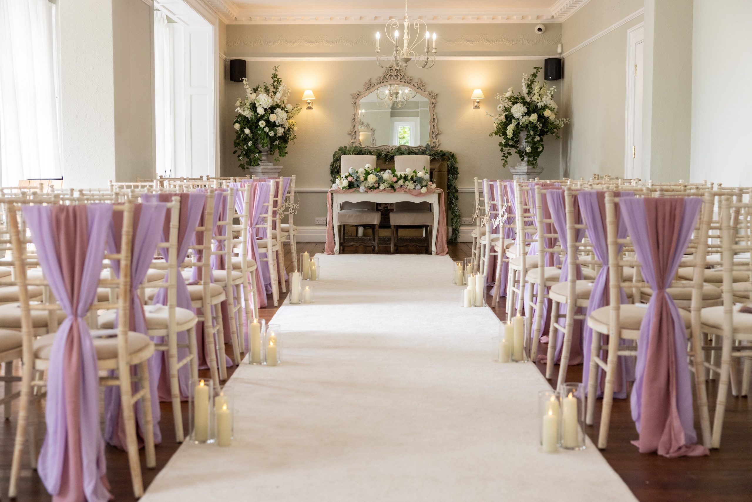 Pink and lilac styling at ashton lodge