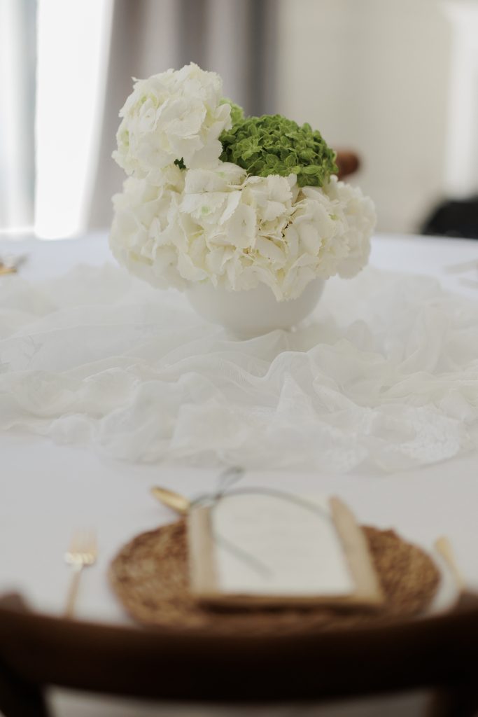hygrangea centrepiece
