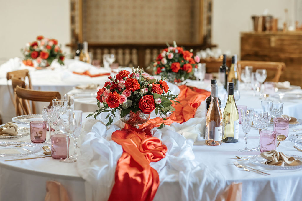 wedding table and flowers