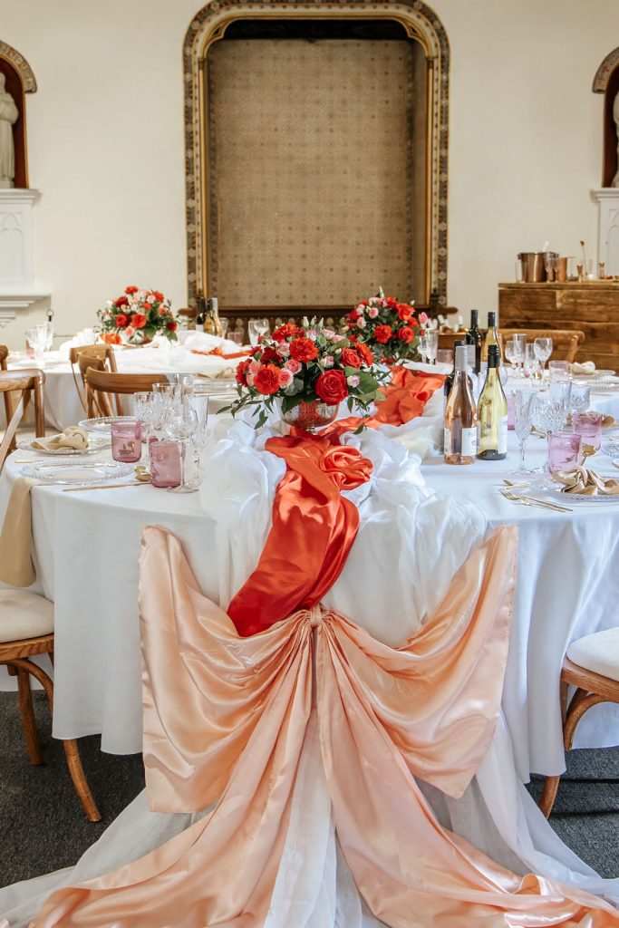 big bow at end of table