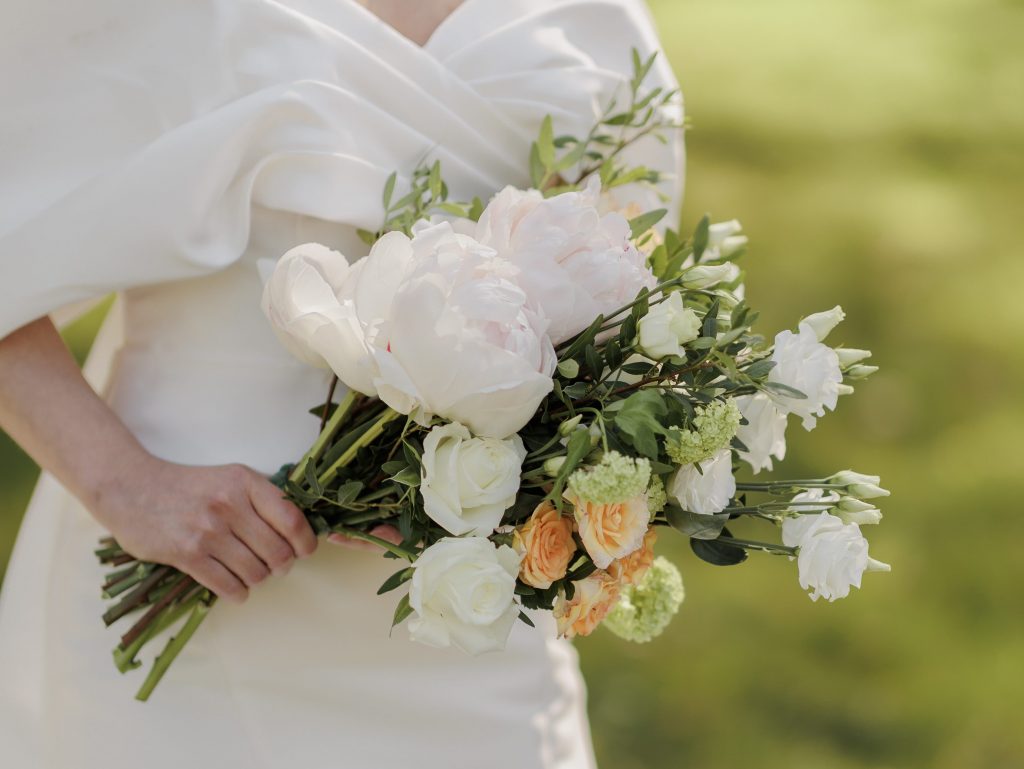 Brides peony and rose bouquet