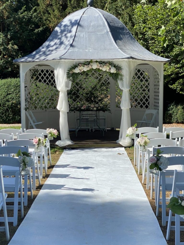 pergola with flowers