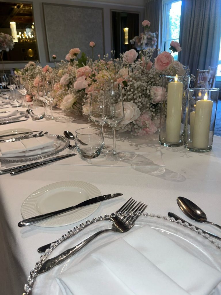 charger plates and candles