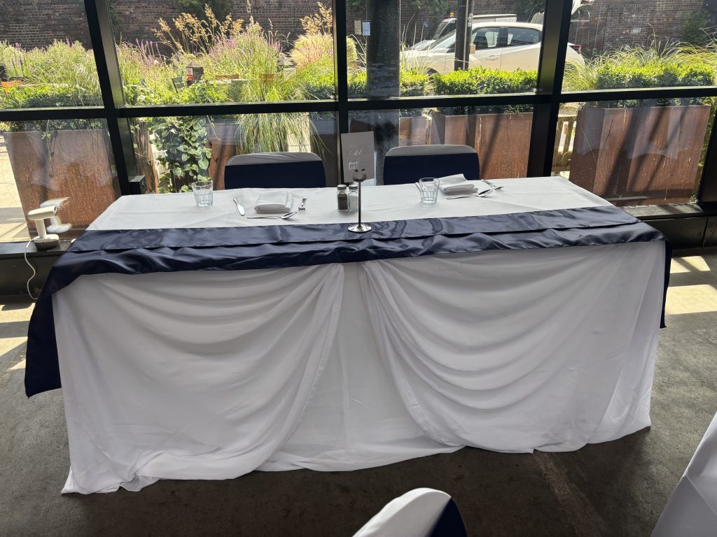 draped sweetheart table
