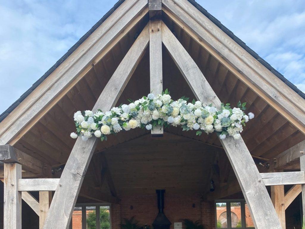 flowers on archway