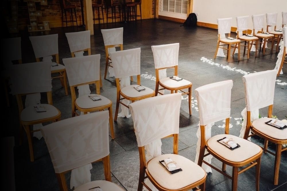 ruffle hood ceremony chairs