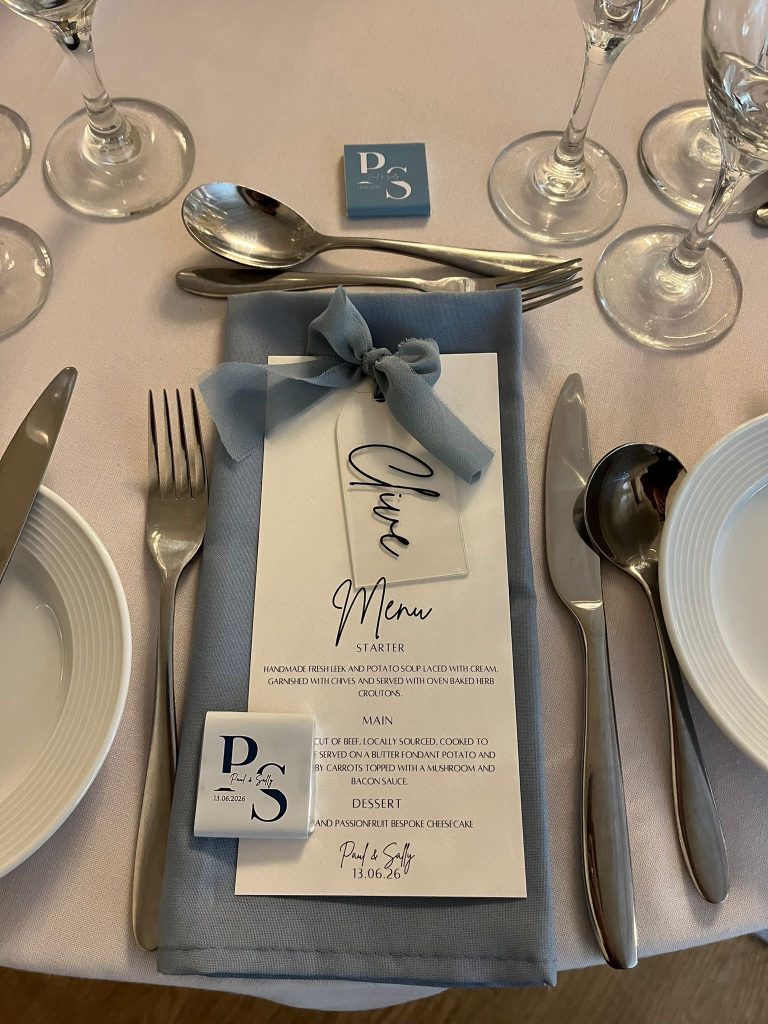 bespoke menu napkin