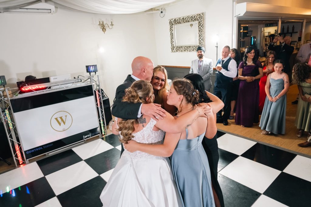 bride and groom dancing