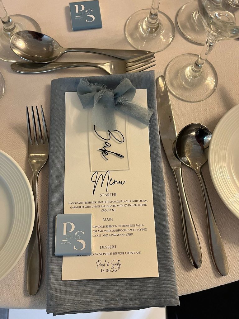 menue, napkin and bespoke menu