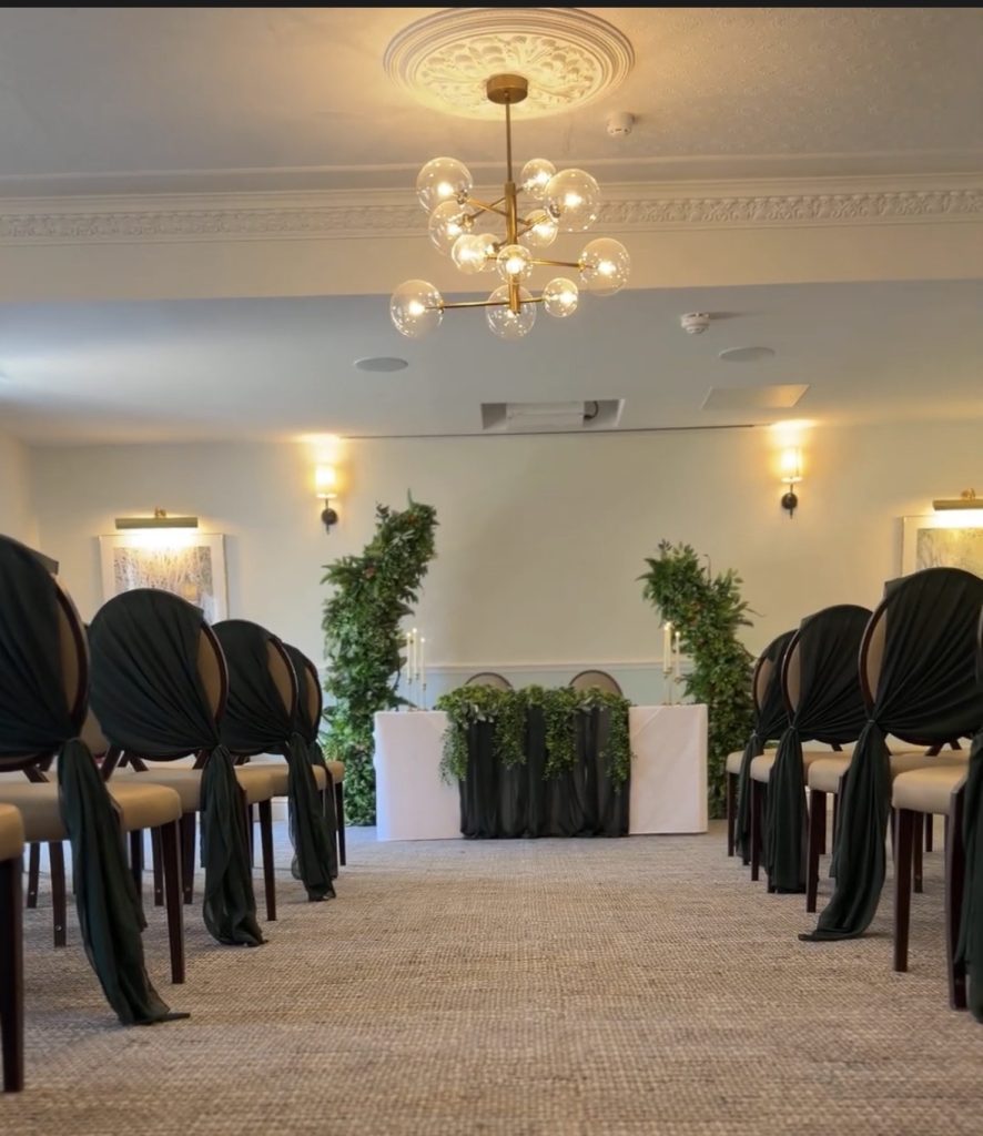 aisle at cedar room ansty hall with split arch