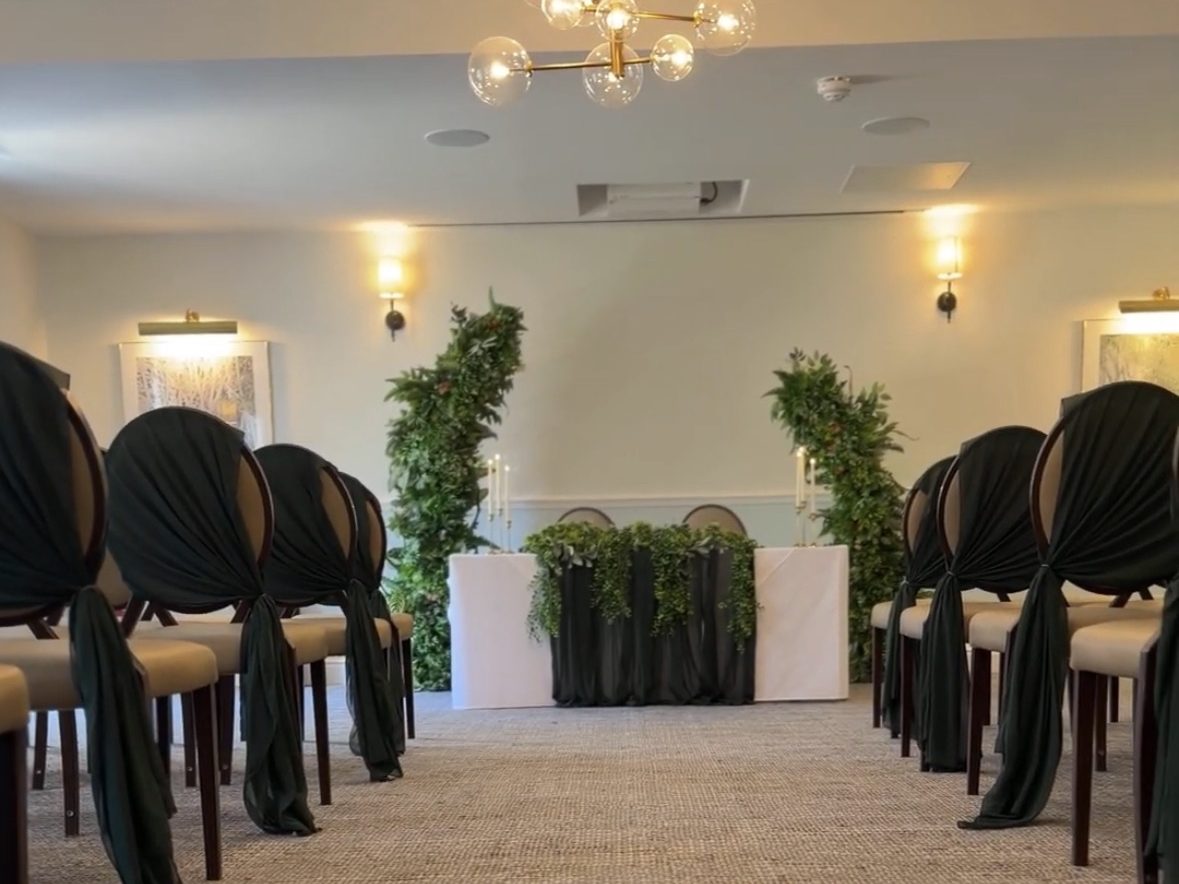 aisle at cedar room ansty hall with split arch