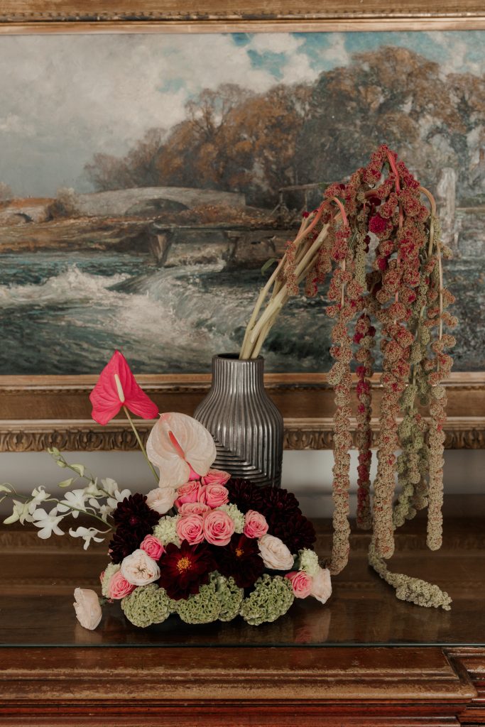Fresh flower meadow and amaranthus